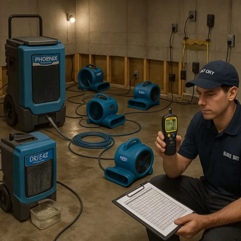 Structural Drying and Dehumidification process in Camden, AR